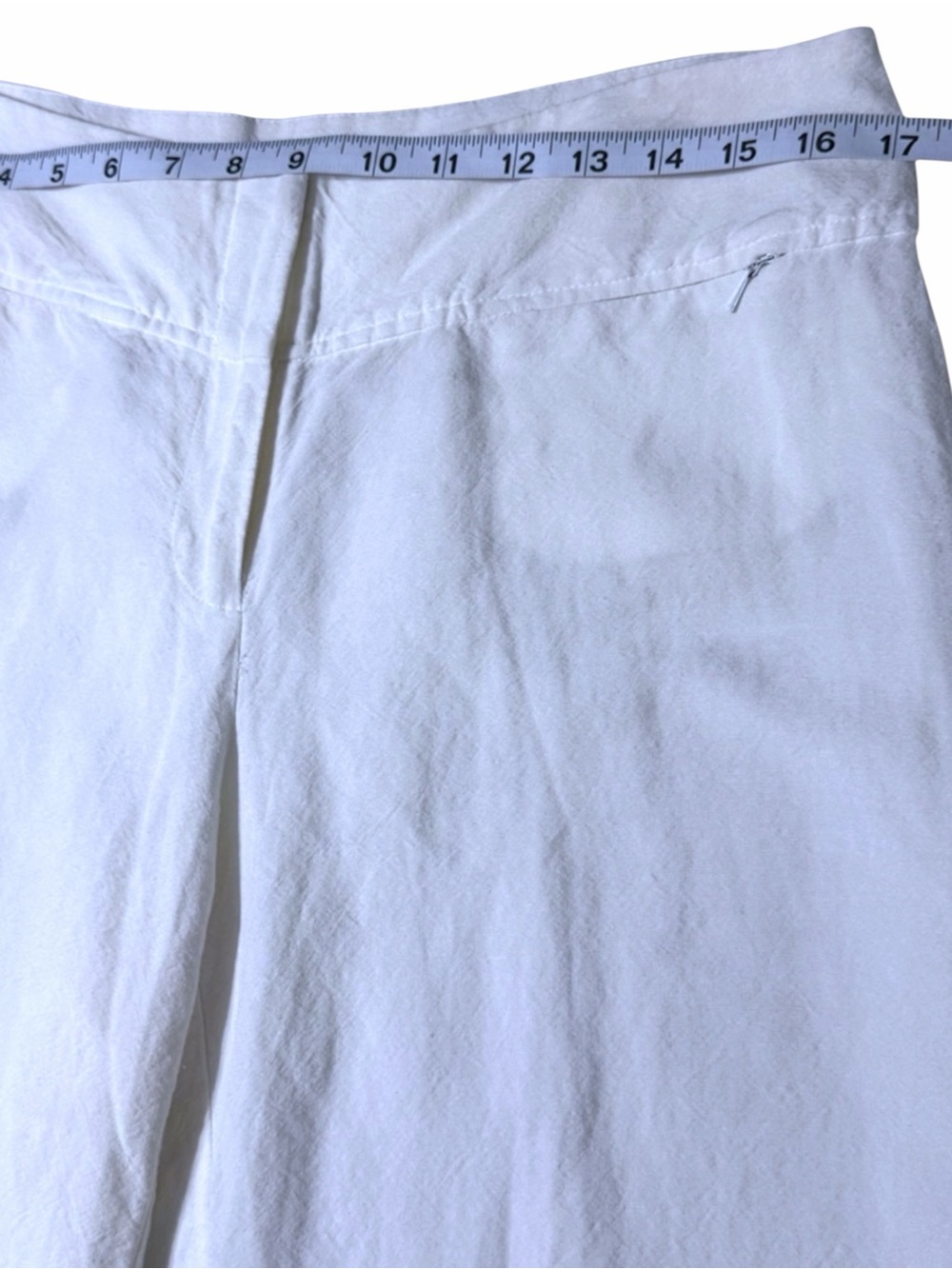 Eileen Fisher Light Ivory Linen Viscose Wide Leg Pant Relaxed Fit Trousers Sz M - Picture 9 of 14